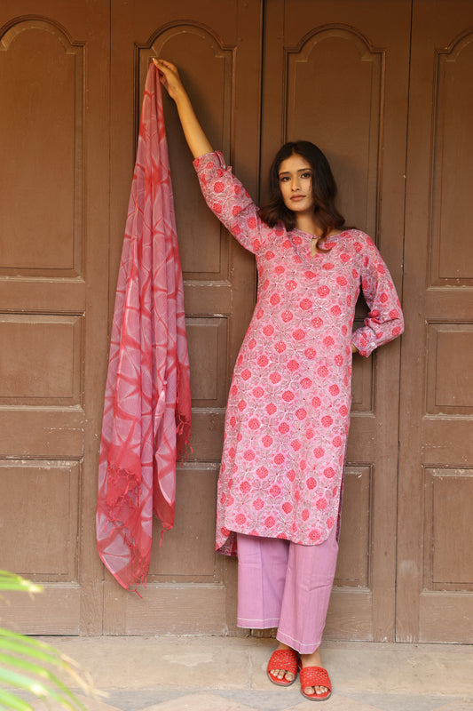 Roselilac Cotton Suit (Set of 3)