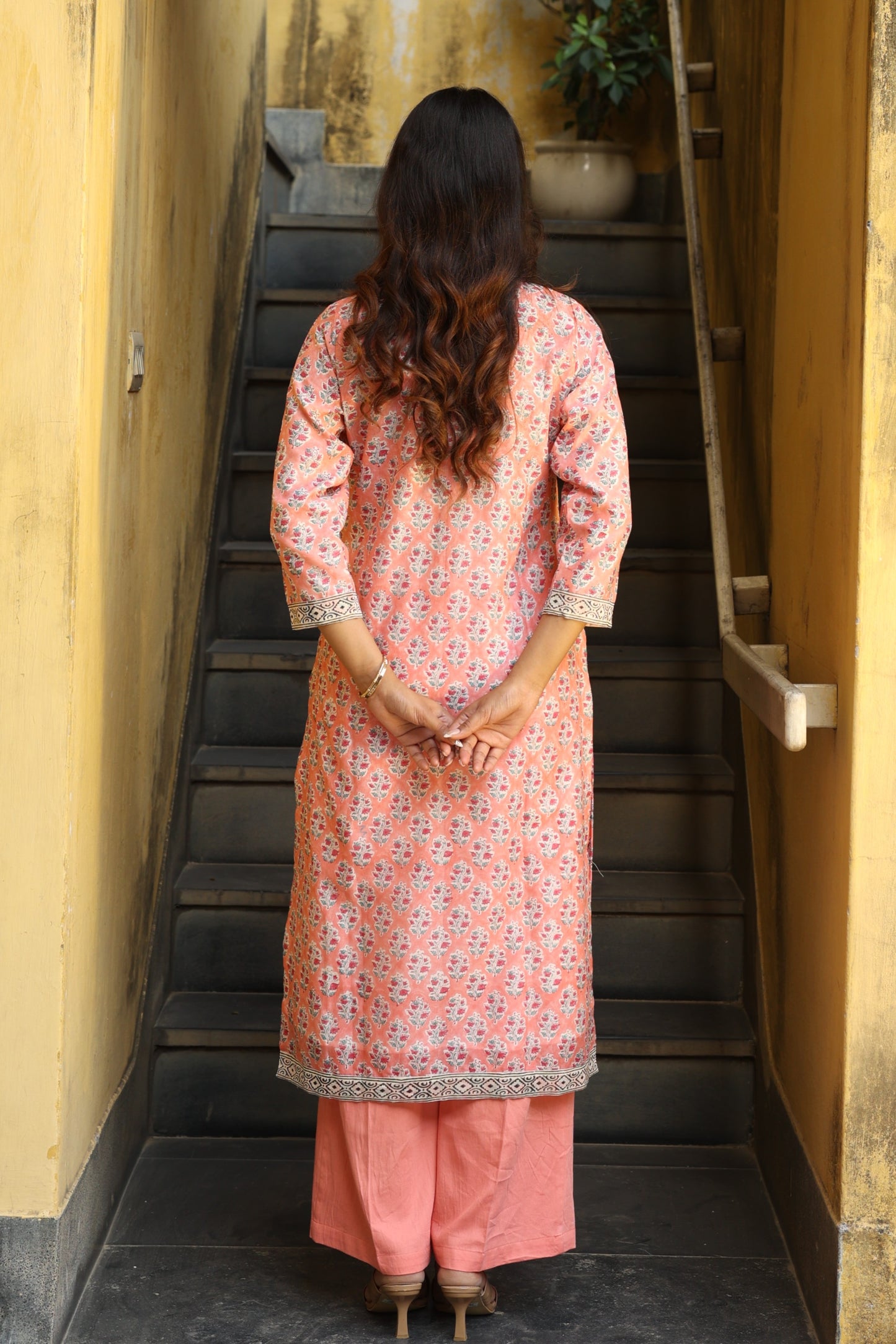 Coral Chanderi Suit (Set of 3)