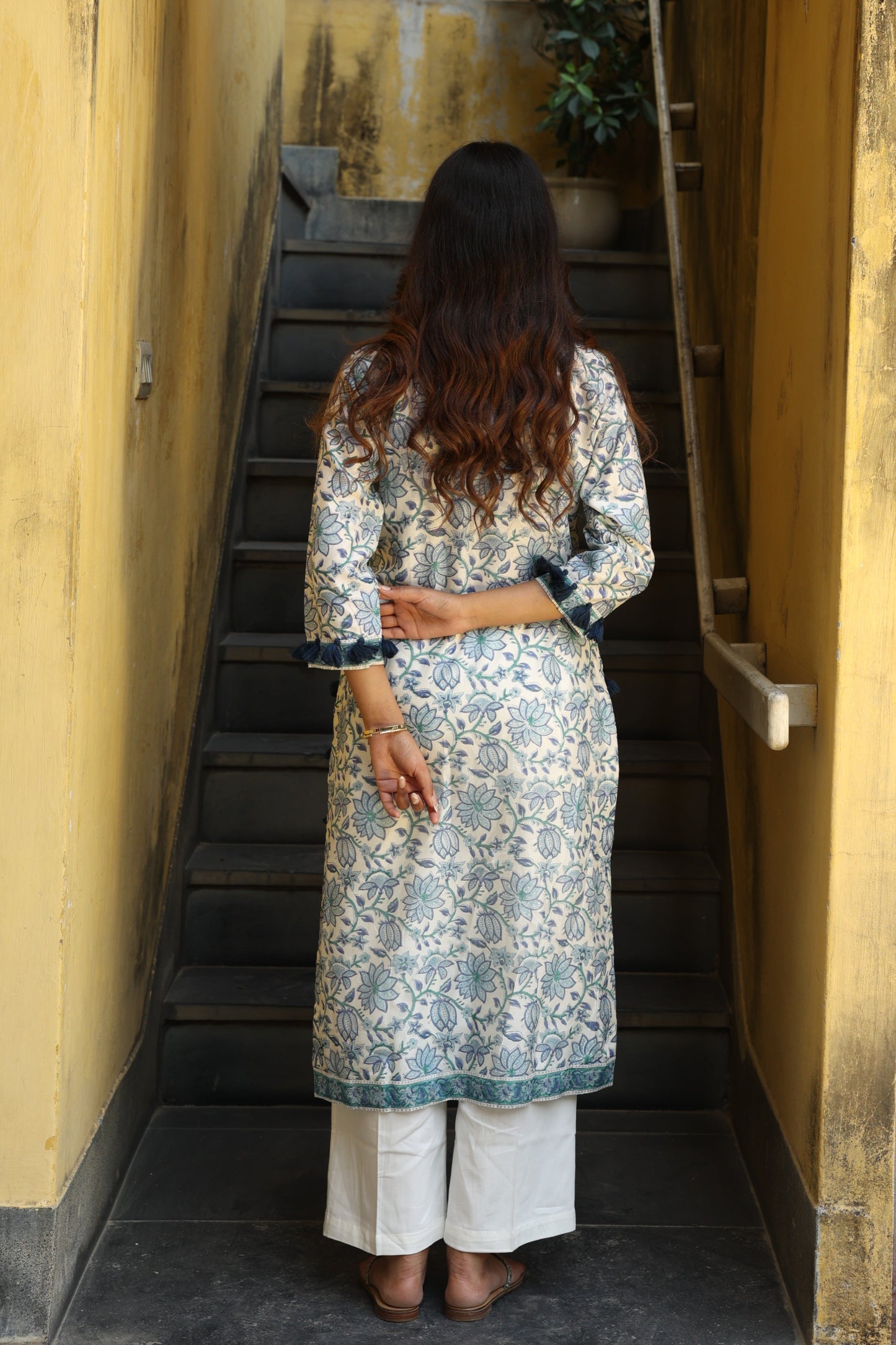 Azure Chanderi Suit (Set of 3)