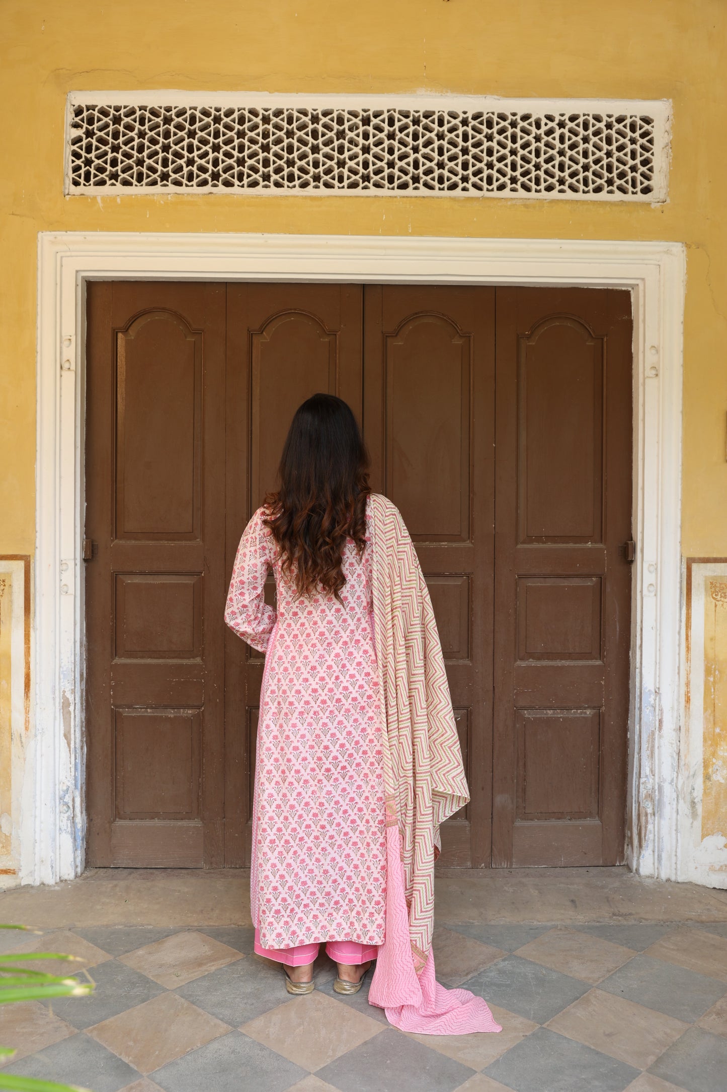 Pink Mist Anarkali (Set of 3)