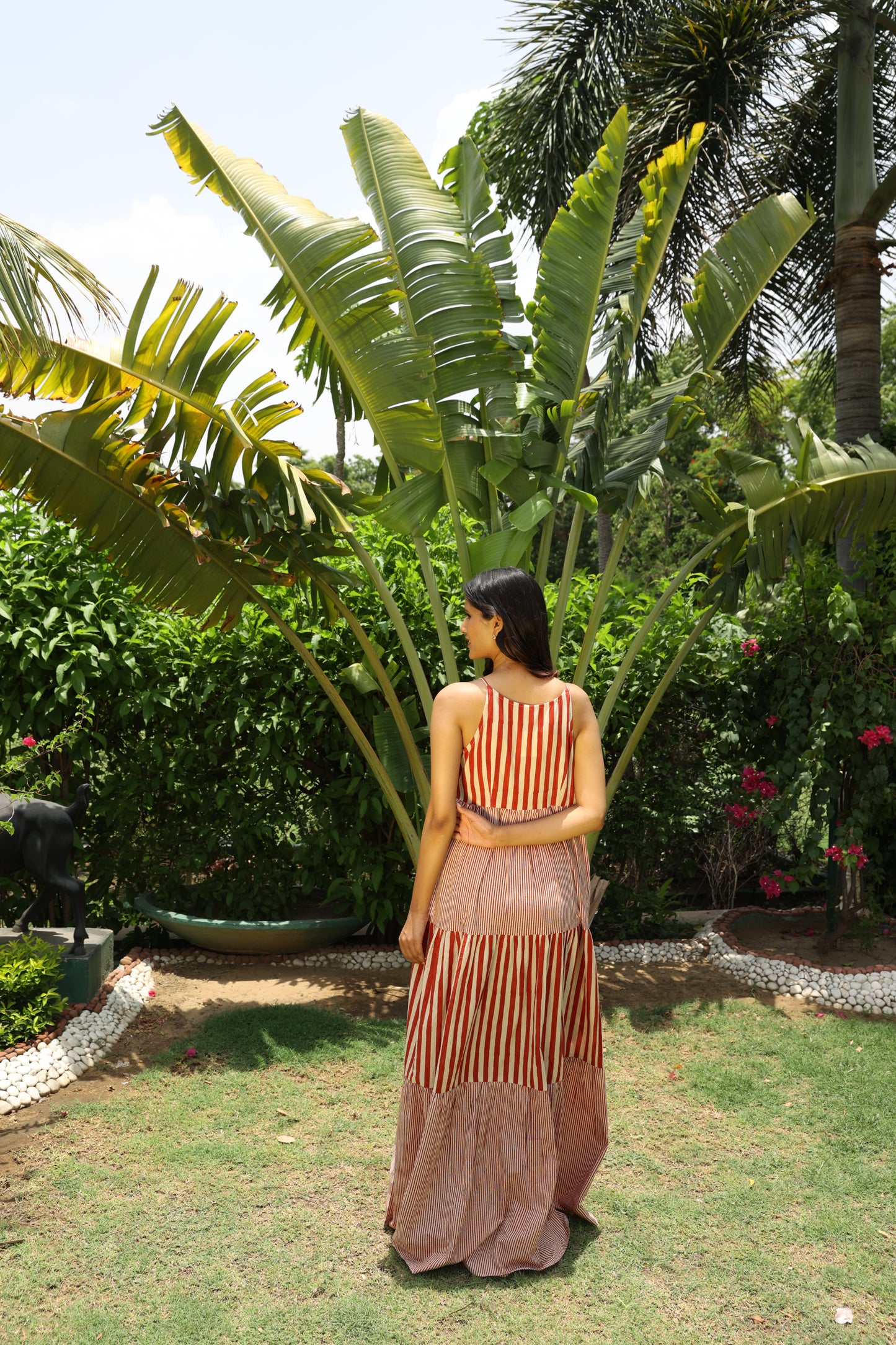Red Stripes Block Printed Dress