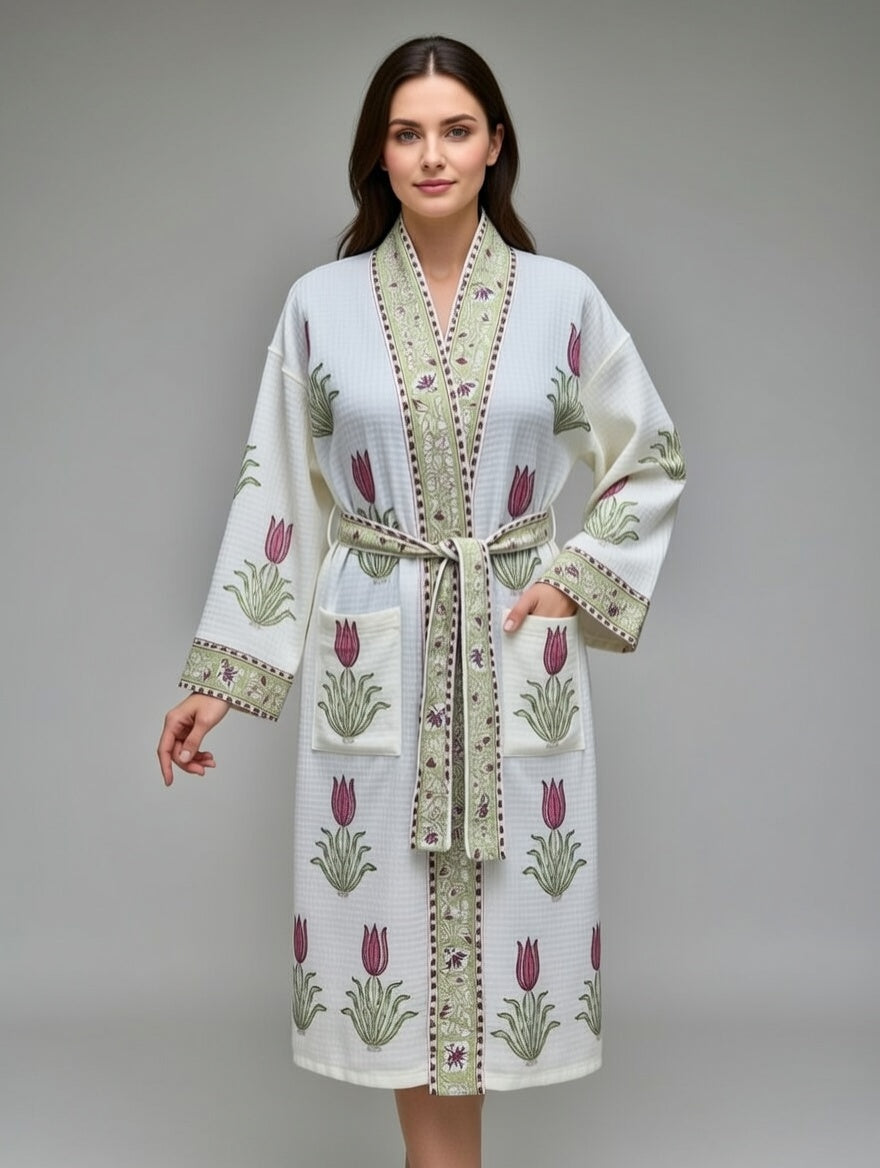 Tulip Waffle Cotton Bathrobes