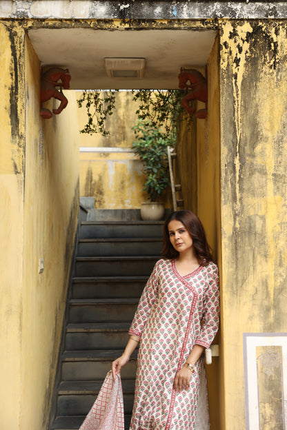 Crimson Chanderi Suit (Set of 3)