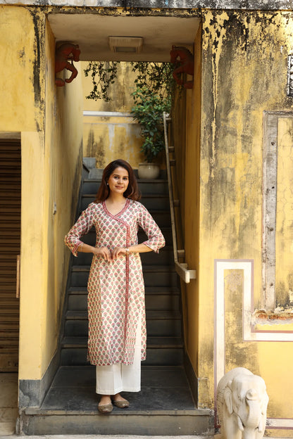 Deep Blue Block Printed Chanderi Suit Set (Set of 3)