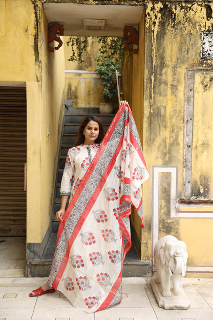 Ruby Muse Chanderi Suit (Set of 3)
