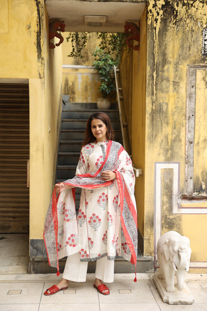 Ruby Muse Chanderi Suit (Set of 3)