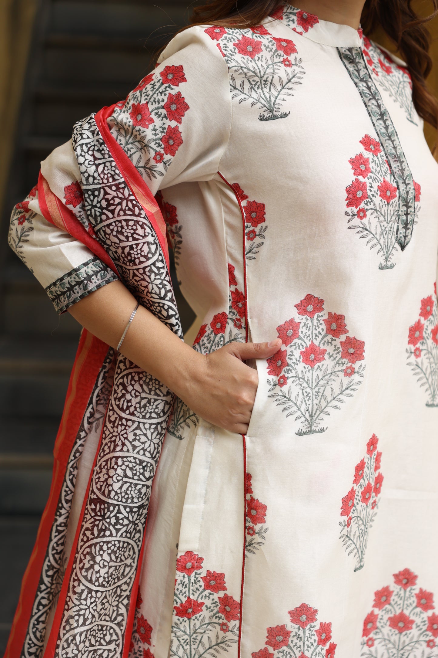 Ruby Muse Chanderi Suit (Set of 3)