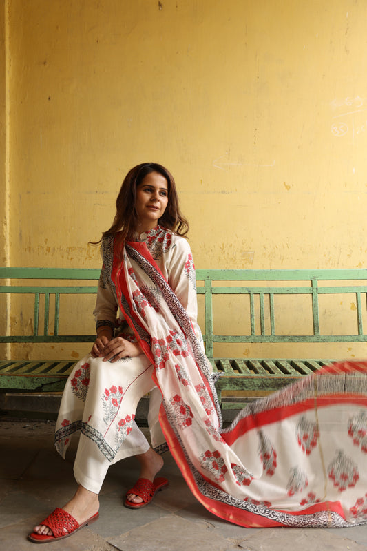 Ruby Muse Chanderi Suit (Set of 3)