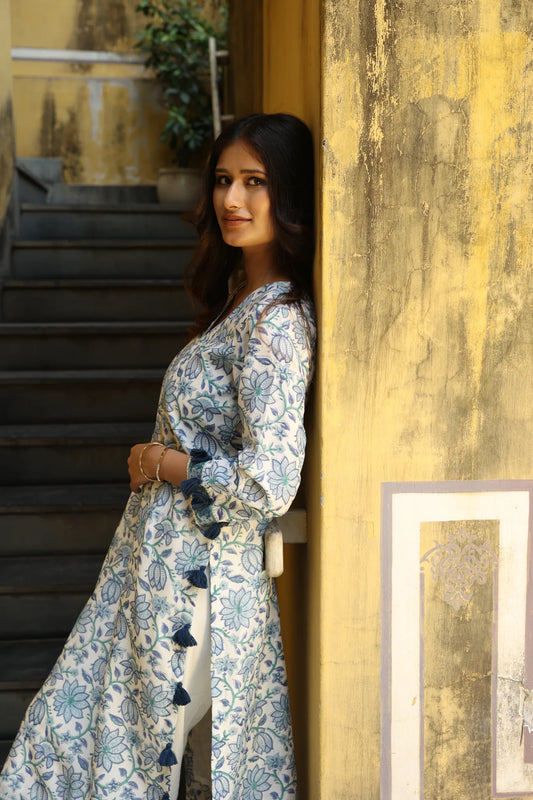 Azure Chanderi Suit (Set of 3)