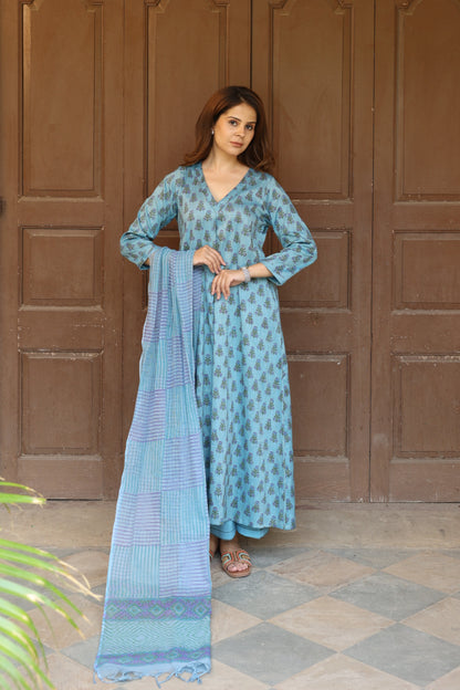 Azure Cotton Suit (Set of 3)