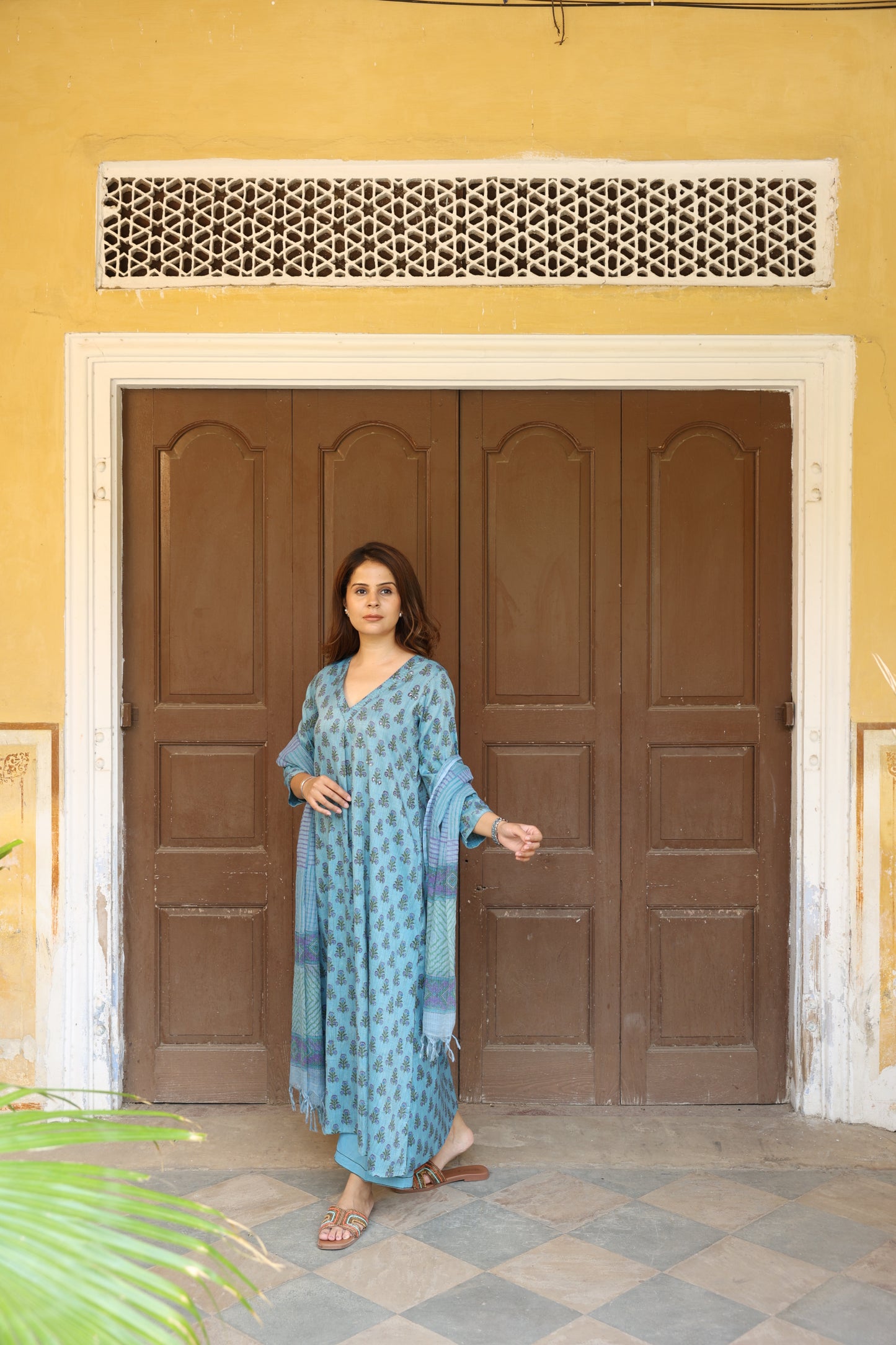 Azure Cotton Suit (Set of 3)