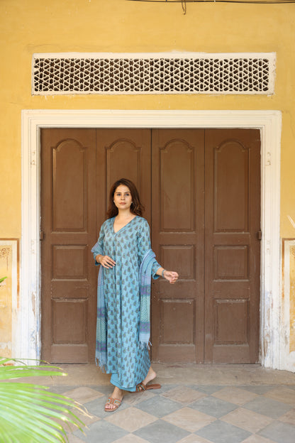 Azure Cotton Suit (Set of 3)