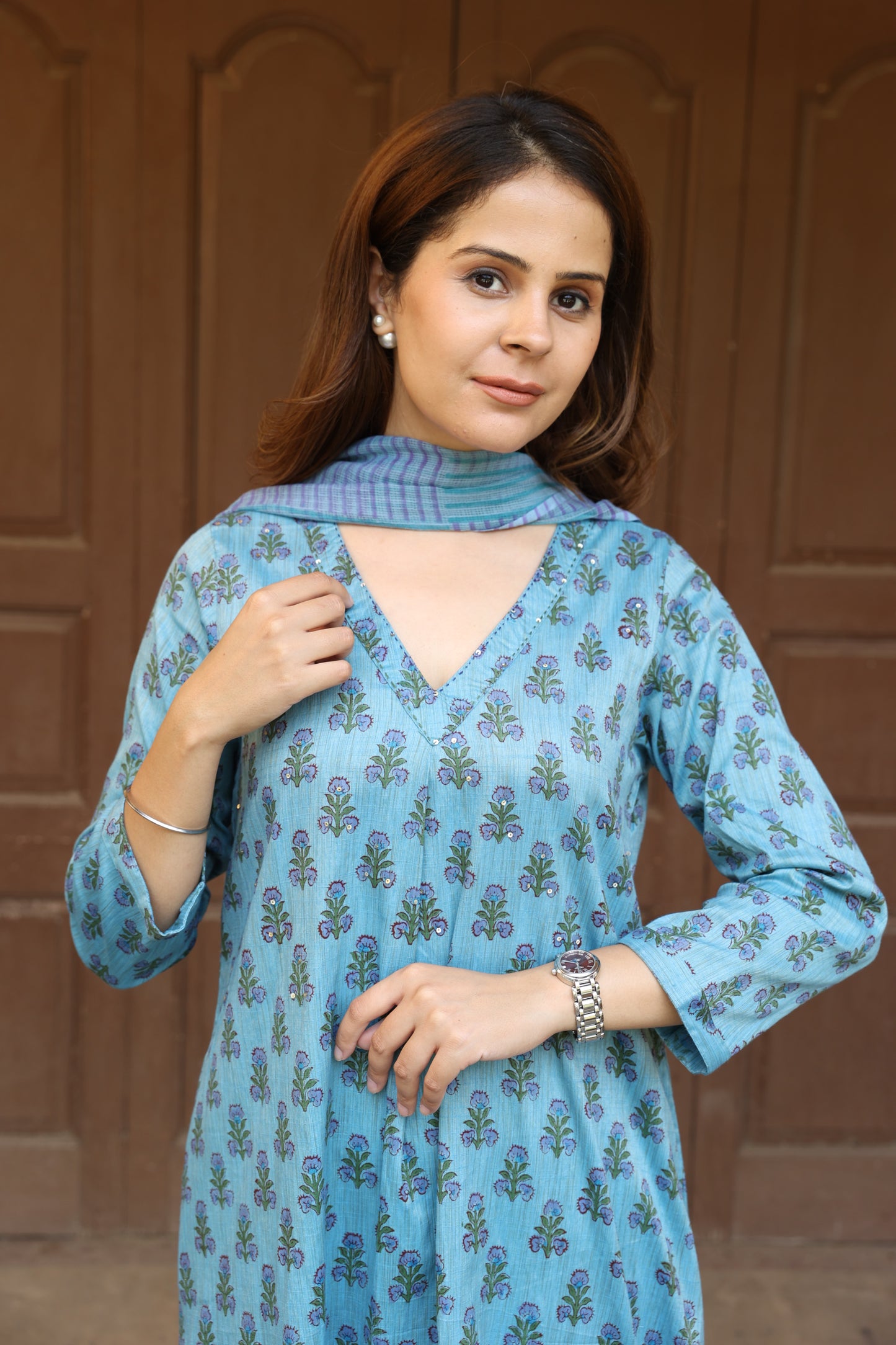 Azure Cotton Suit (Set of 3)