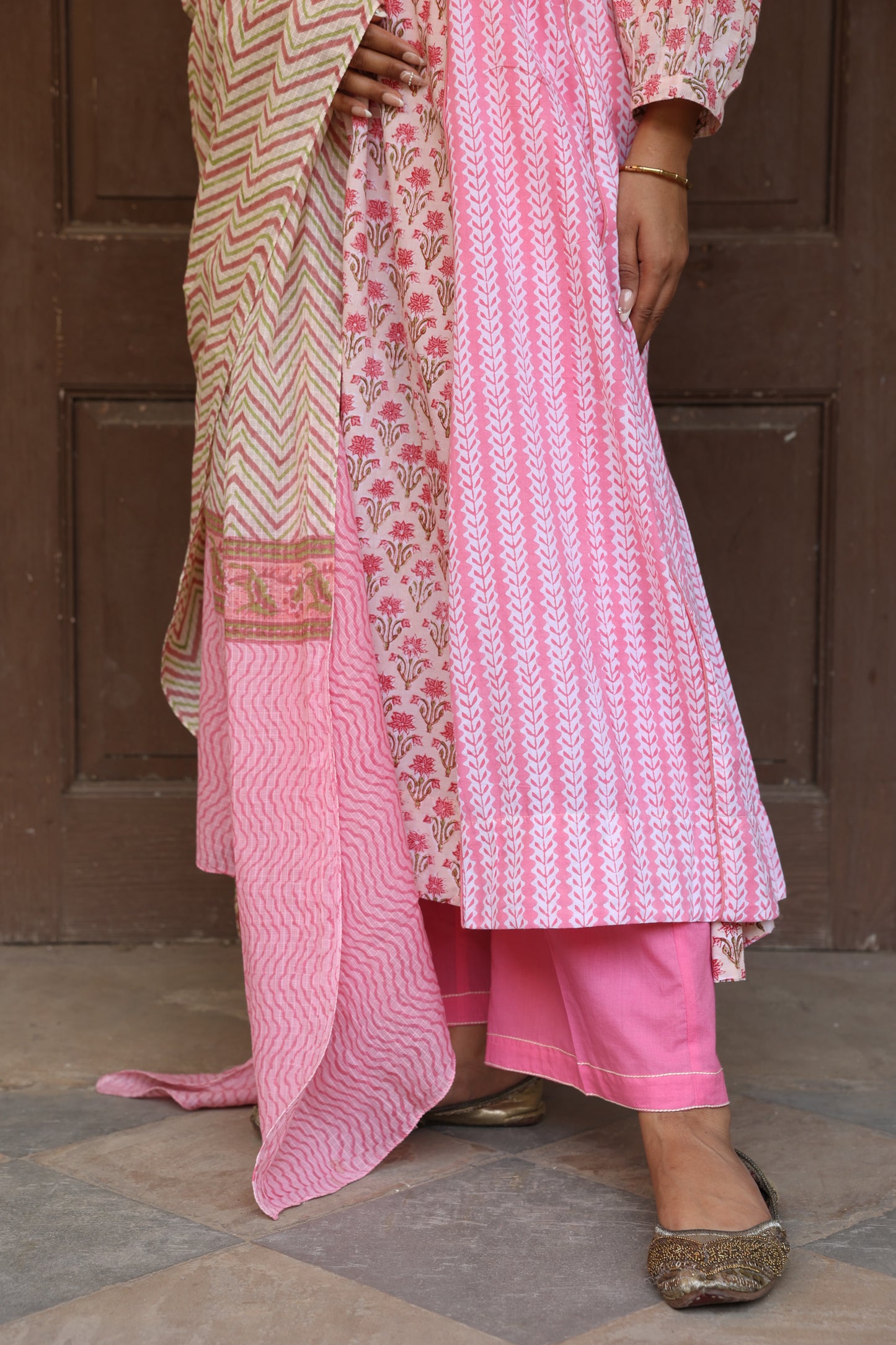 Pink Mist Anarkali (Set of 3)