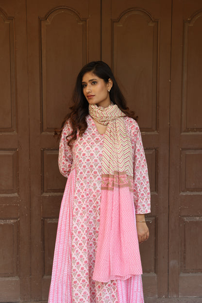 Pink Mist Anarkali (Set of 3)