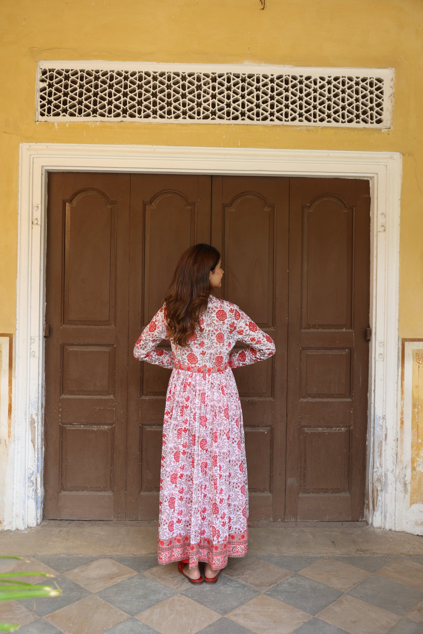 Crimson Anarkali Suit (Set of 3)