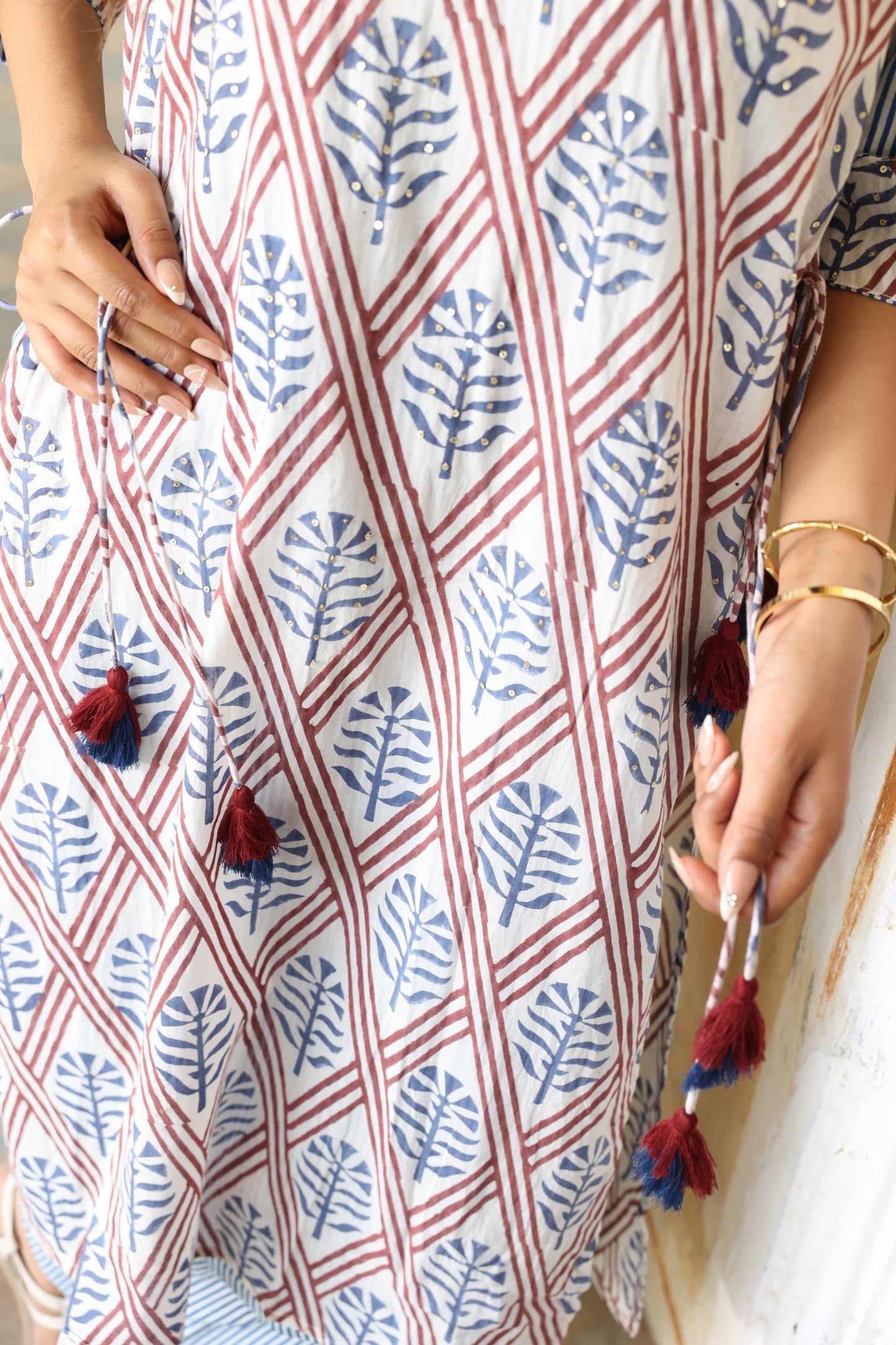 Blue Stripes Overlay Style Co-Ord Set (Set of 3)