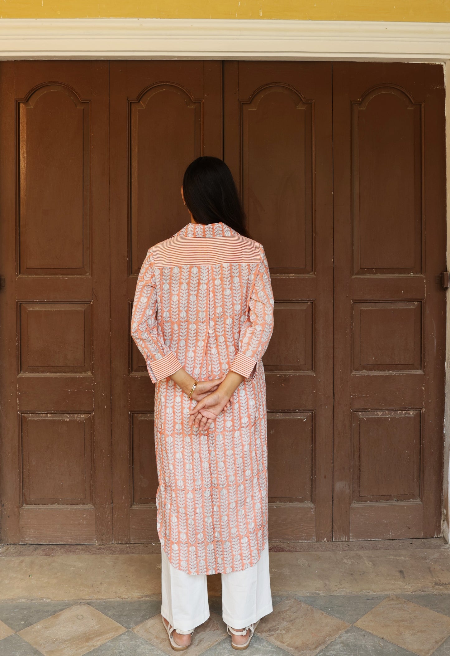 Peach Symphony Kurti