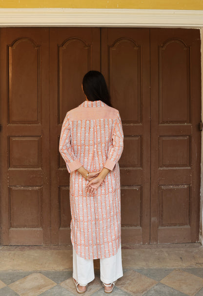 Peach Symphony Kurti