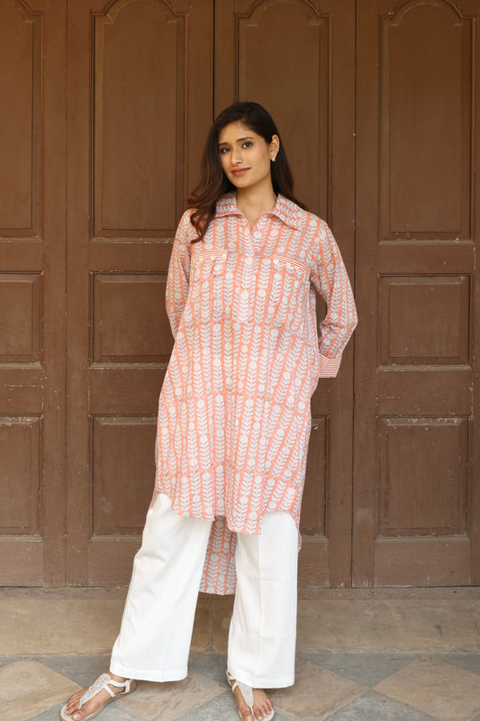 Peach Symphony Kurti