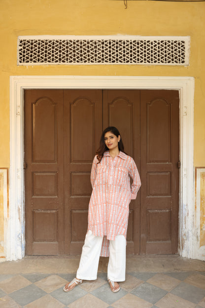 Peach Symphony Kurti