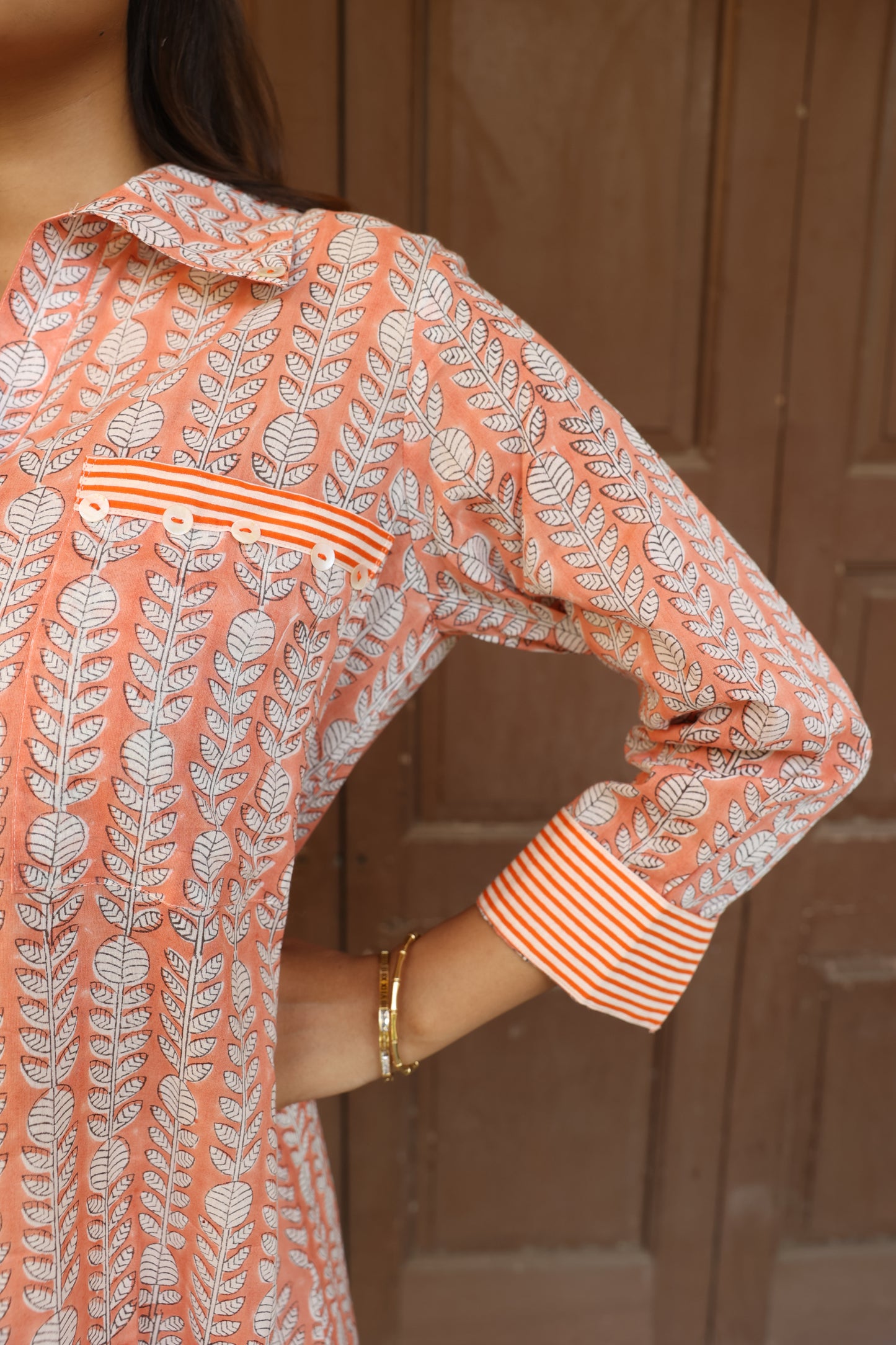 Peach Symphony Kurti