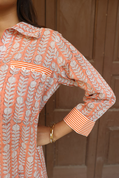 Peach Symphony Kurti