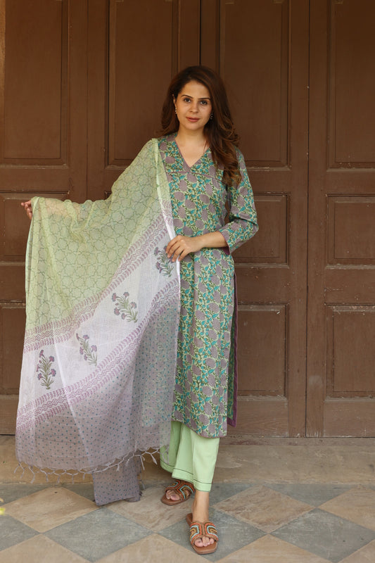 Violet Meadow Cotton Suit (Set of 3)