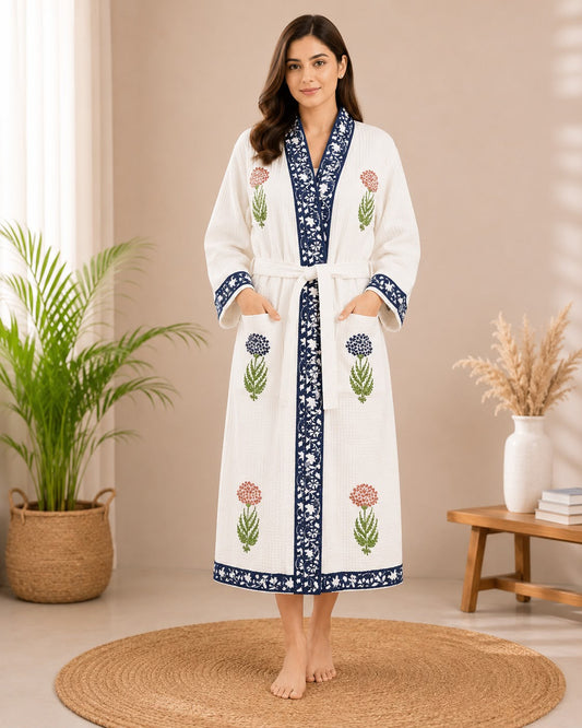 Dahlia Waffle Cotton Bathrobes