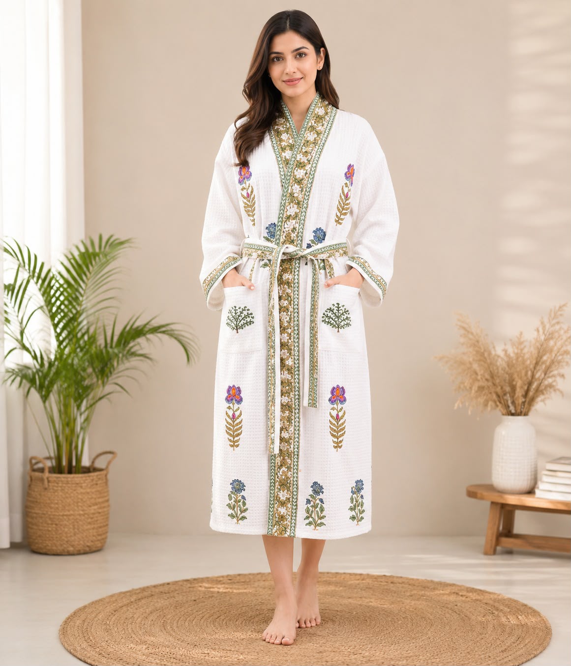 Wildflower Waffle Cotton Bathrobes